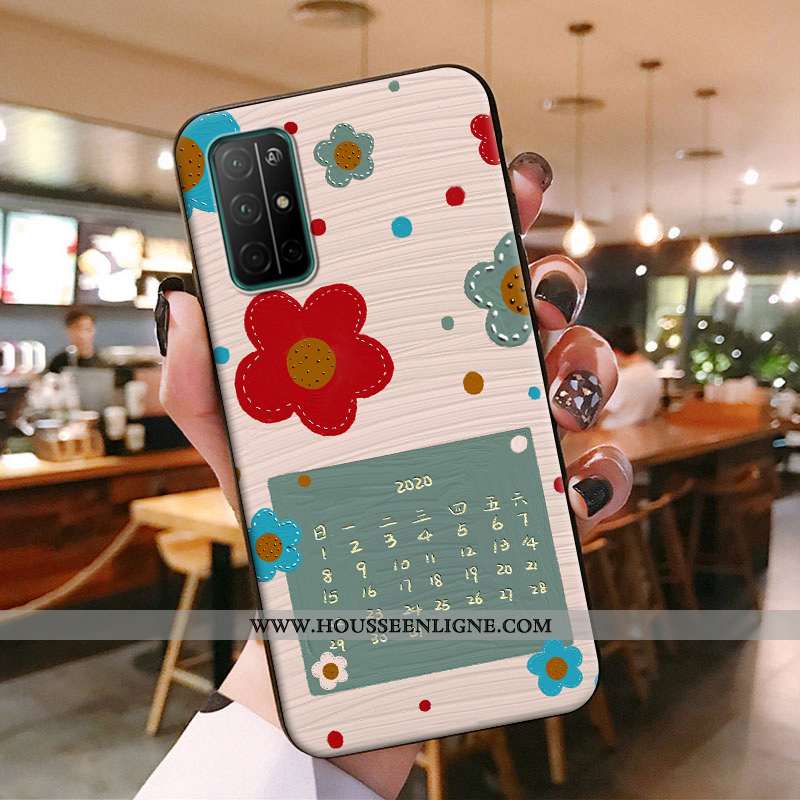 Housse Honor 30s Silicone Protection Petit Frais Téléphone Portable Gaufrage Étui Beige