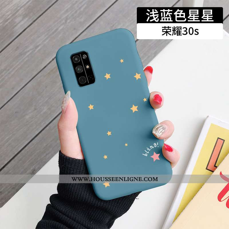 Housse Honor 30s Silicone Protection Téléphone Portable Personnalité Coque Amour Frais Bleu