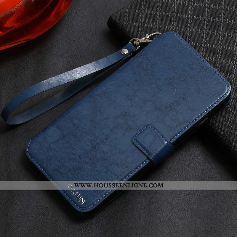 Housse Honor 9x Cuir Protection Étui Tout Compris Coque Téléphone Portable Bleu Foncé