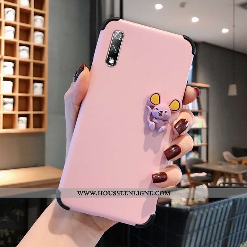 Housse Honor 9x Dessin Animé Charmant Protection Incassable Net Rouge Coque Simple Rose