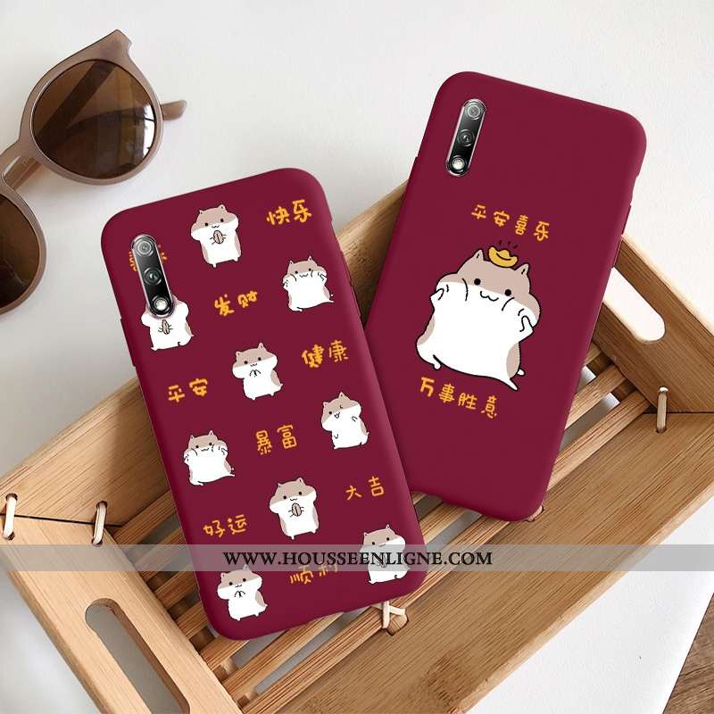 Housse Honor 9x Délavé En Daim Ultra Incassable Tout Compris Rouge Tendance Nouveau