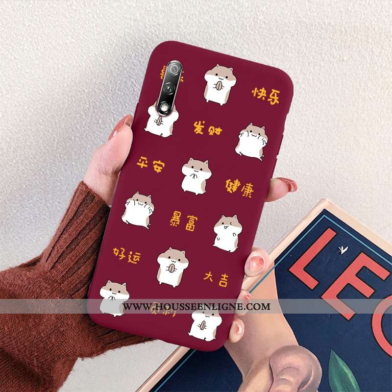 Housse Honor 9x Délavé En Daim Ultra Incassable Tout Compris Rouge Tendance Nouveau