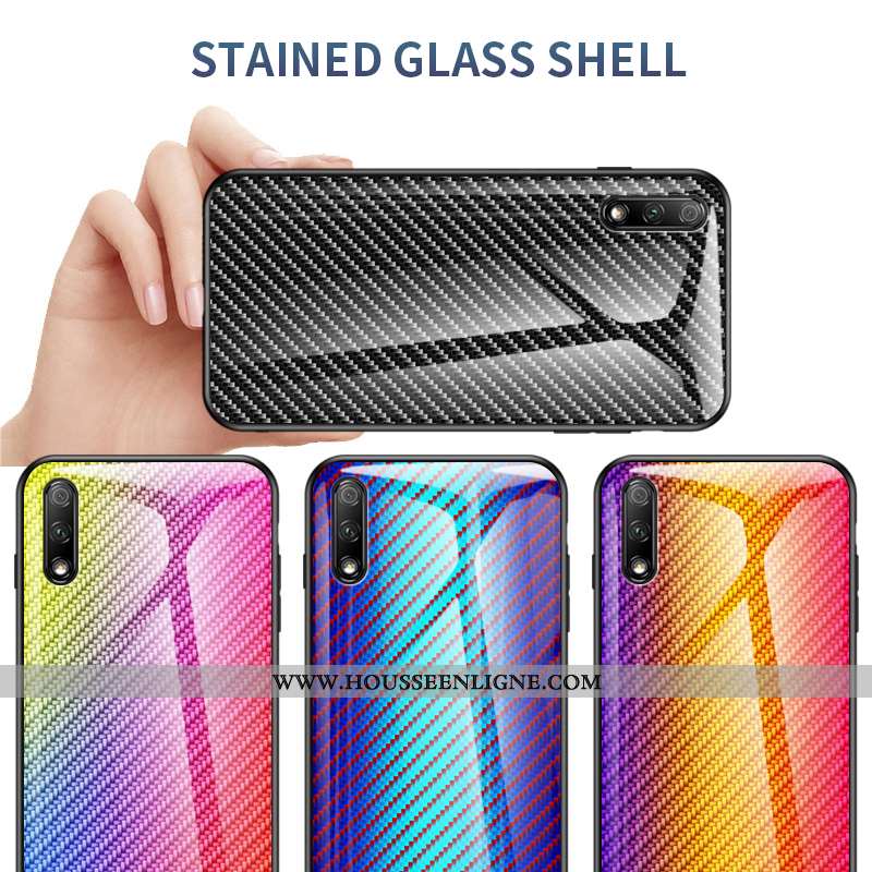 Housse Honor 9x Fluide Doux Mode Téléphone Portable Noir Verre Tout Compris Fibre
