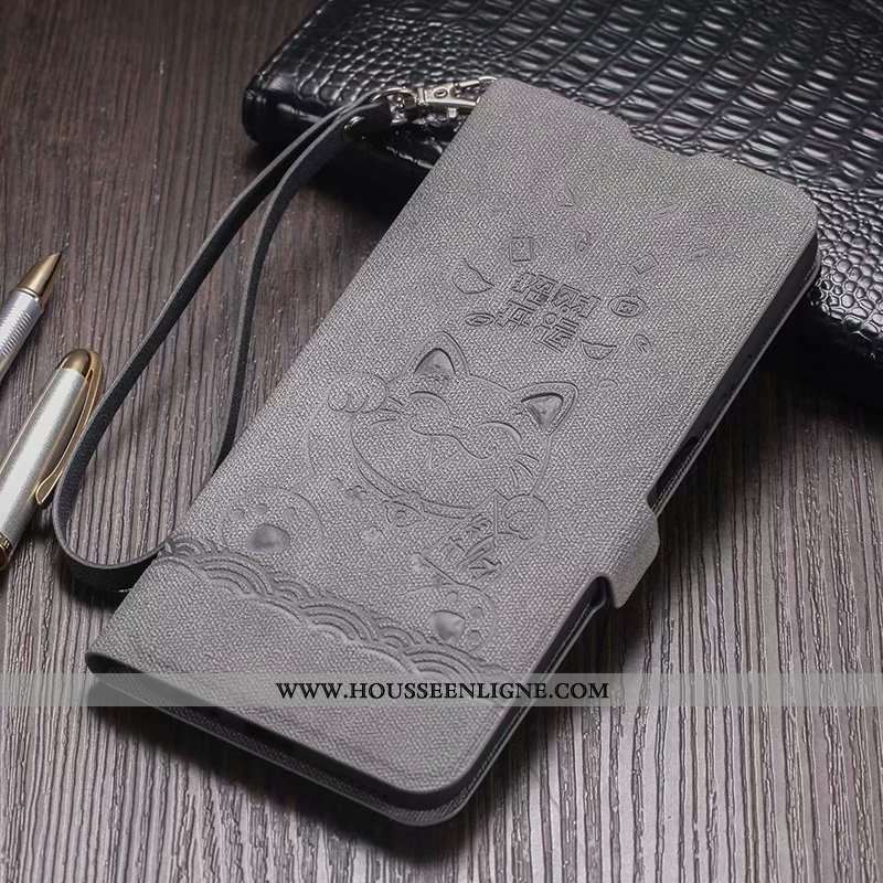 Housse Honor 9x Fluide Doux Silicone Cuir Coque Téléphone Portable Étui Modèle Fleurie Gris