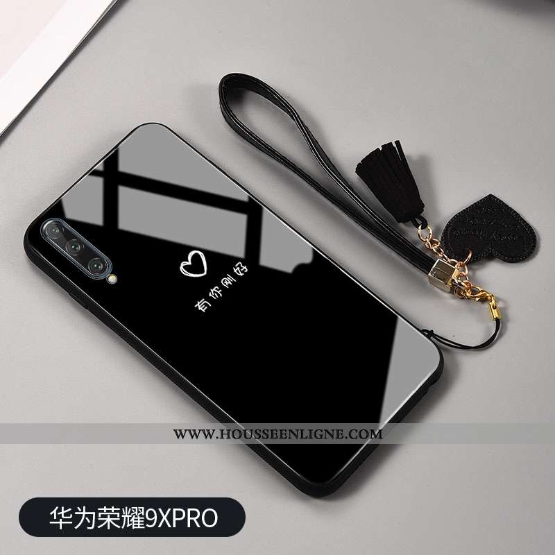 Housse Honor 9x Pro Mode Protection Verre Net Rouge Noir Clair Téléphone Portable