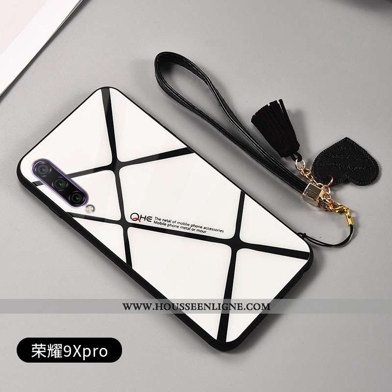 Housse Honor 9x Pro Personnalité Créatif Verre Fluide Doux Silicone Ultra Net Rouge Blanche