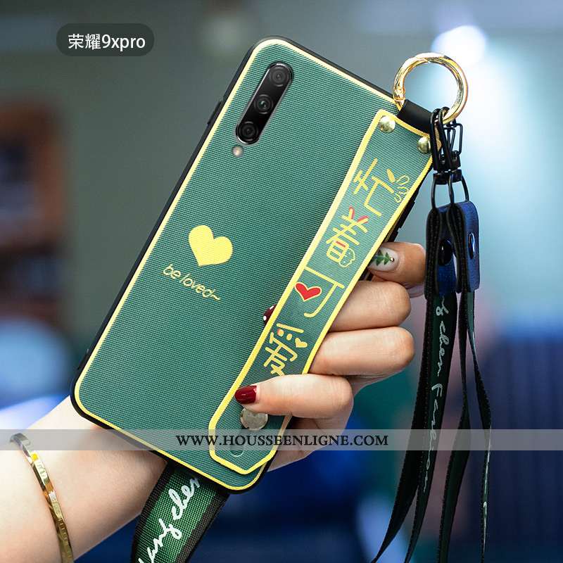Housse Honor 9x Pro Silicone Délavé En Daim Étui Gris Incassable Personnalité Cœur