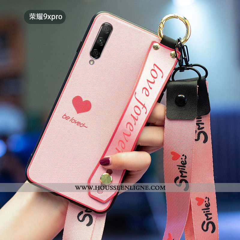 Housse Honor 9x Pro Silicone Délavé En Daim Étui Gris Incassable Personnalité Cœur