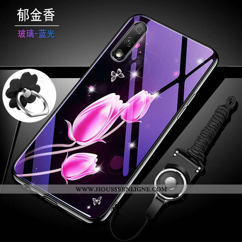Housse Honor 9x Protection Verre Tout Compris Incassable Tendance Bleu Silicone Violet