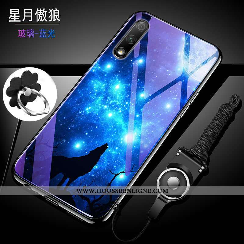 Housse Honor 9x Protection Verre Tout Compris Incassable Tendance Bleu Silicone Violet
