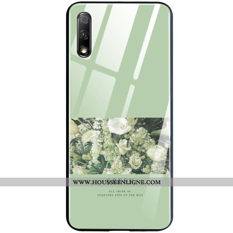 Housse Honor 9x Silicone Verre Vert Créatif Incassable Téléphone Portable Coque Verte