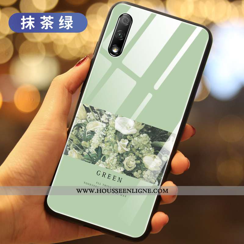 Housse Honor 9x Silicone Verre Vert Créatif Incassable Téléphone Portable Coque Verte