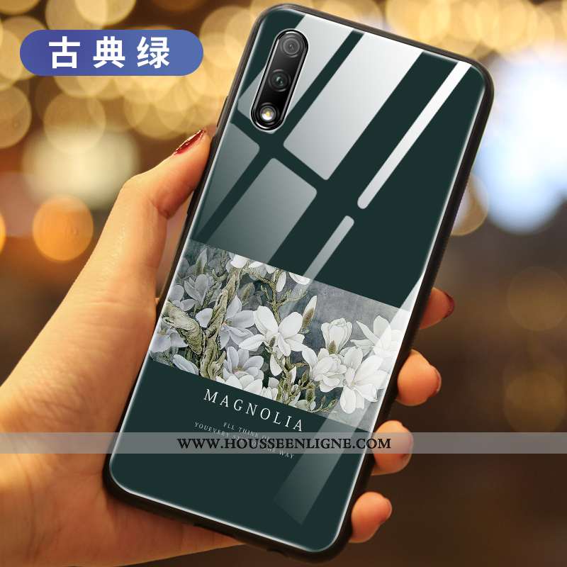Housse Honor 9x Silicone Verre Vert Créatif Incassable Téléphone Portable Coque Verte