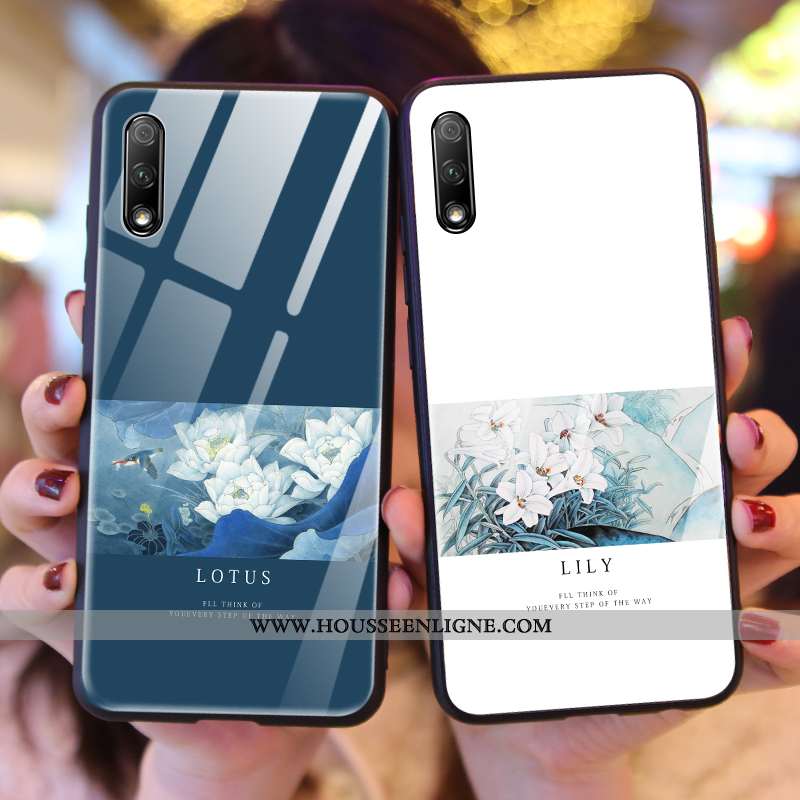 Housse Honor 9x Silicone Verre Vert Créatif Incassable Téléphone Portable Coque Verte