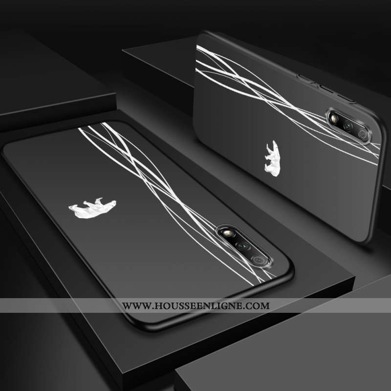 Housse Honor 9x Ultra Légère Coque Silicone Téléphone Portable Délavé En Daim Jeunesse Noir
