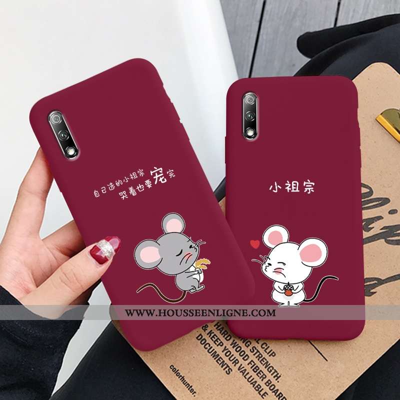 Housse Honor 9x Ultra Légère Frais Délavé En Daim Incassable Personnalité Fluide Doux Rouge