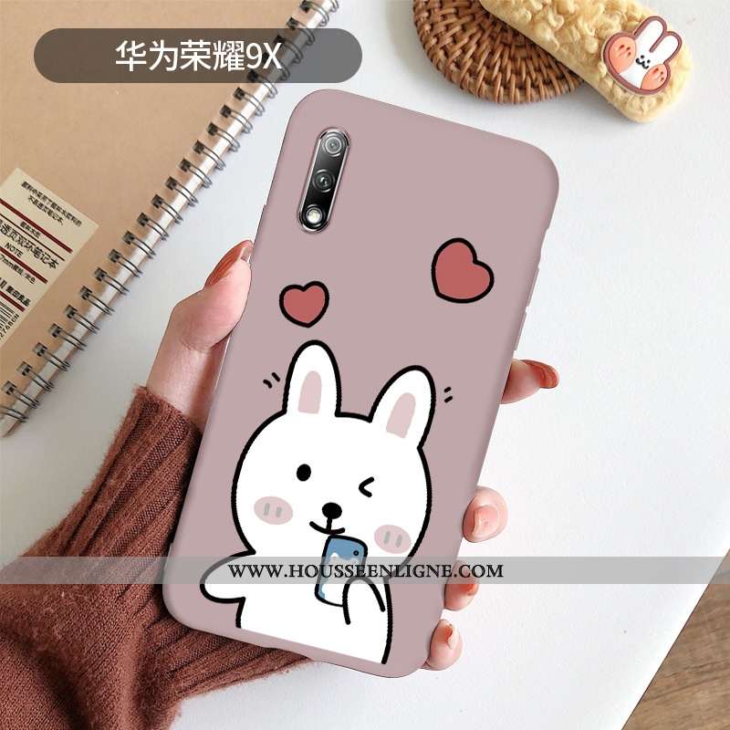 Housse Honor 9x Ultra Légère Simple Lapin Créatif Téléphone Portable Tout Compris Bleu