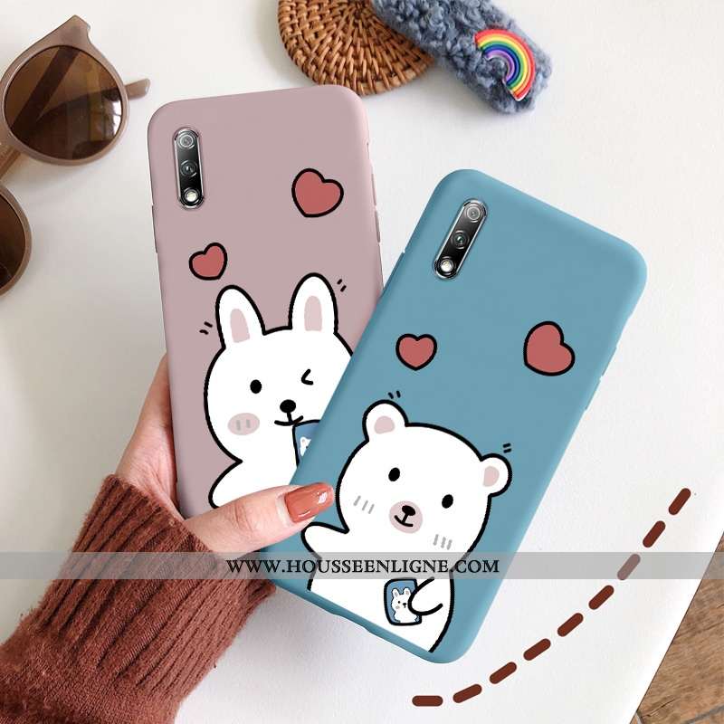 Housse Honor 9x Ultra Légère Simple Lapin Créatif Téléphone Portable Tout Compris Bleu