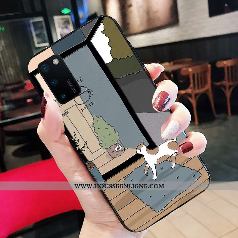 Housse Honor View30 Charmant Fluide Doux Étui Dessin Animé Vert Silicone Incassable Verte