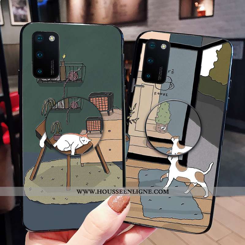 Housse Honor View30 Charmant Fluide Doux Étui Dessin Animé Vert Silicone Incassable Verte