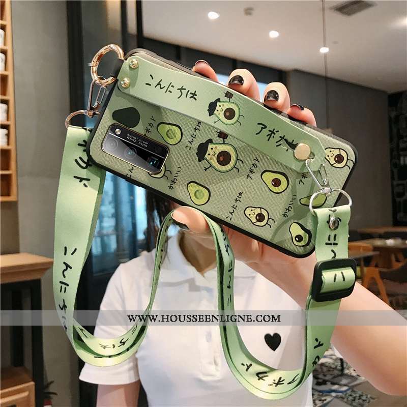 Housse Honor View30 Fluide Doux Mode Étui Créatif Vert Dessin Animé Téléphone Portable Verte