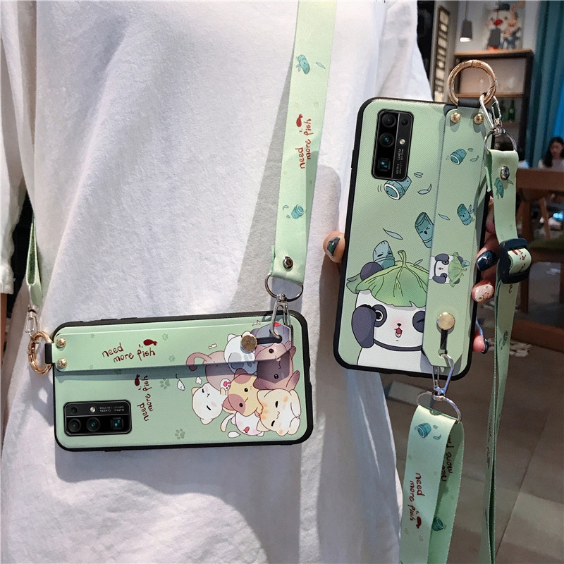 Housse Honor View30 Fluide Doux Mode Étui Créatif Vert Dessin Animé Téléphone Portable Verte