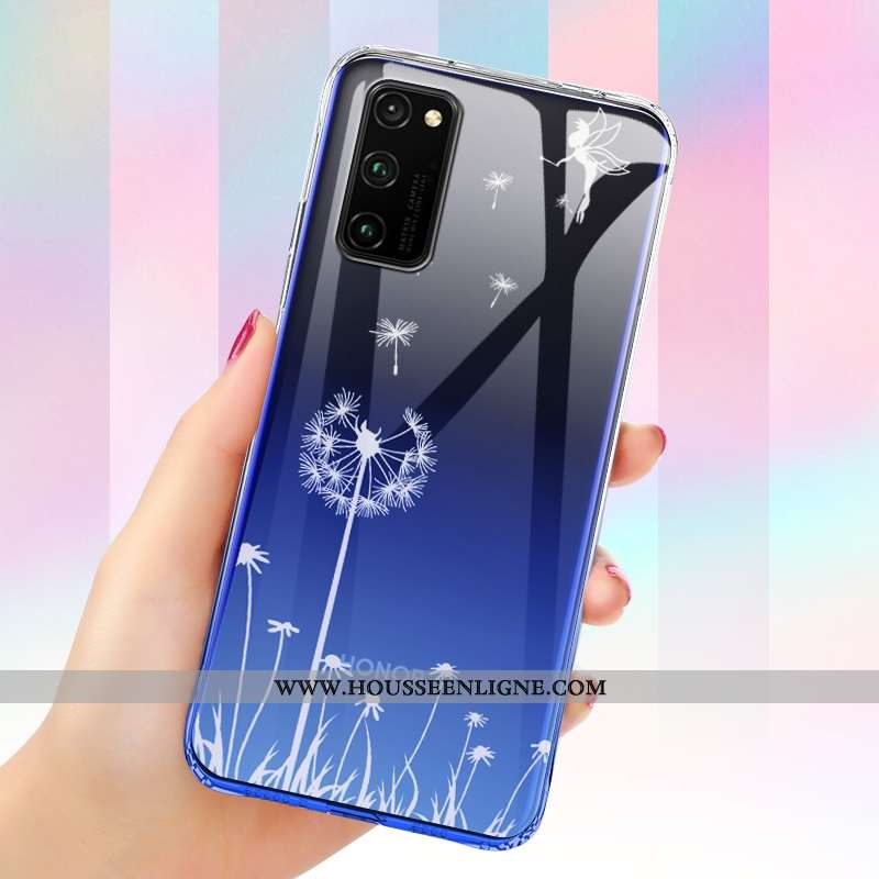 Housse Honor View30 Fluide Doux Silicone Incassable Ballon Créatif Bleu Coque