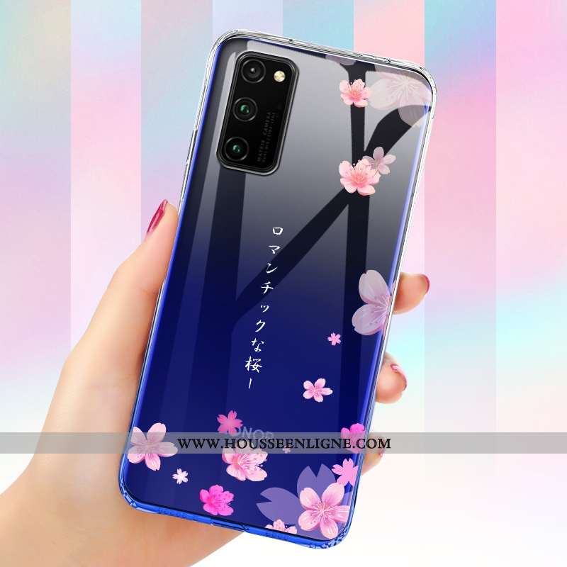 Housse Honor View30 Fluide Doux Silicone Incassable Ballon Créatif Bleu Coque