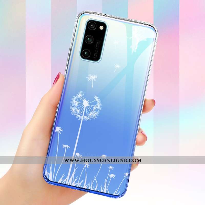 Housse Honor View30 Fluide Doux Silicone Incassable Ballon Créatif Bleu Coque