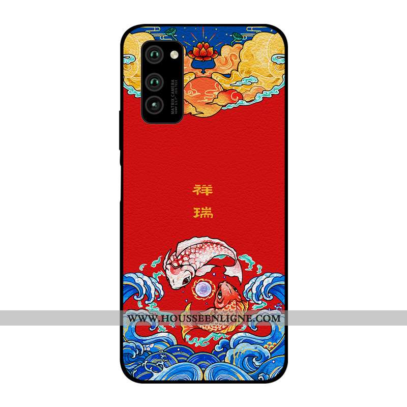 Housse Honor View30 Pro Cuir Modèle Fleurie Nouveau Amoureux Coque Personnalité Style Chinois Rouge