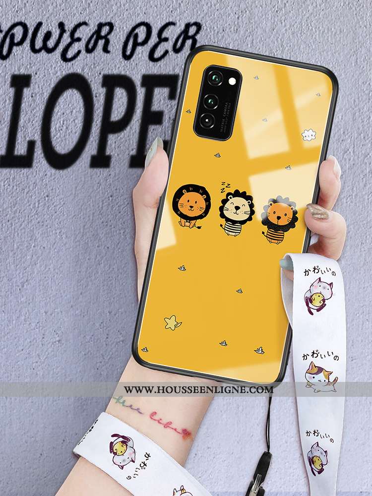 Housse Honor View30 Pro Personnalité Créatif Incassable Légère Coque Jaune Net Rouge