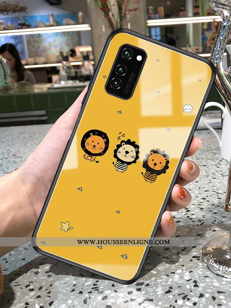Housse Honor View30 Pro Personnalité Créatif Incassable Légère Coque Jaune Net Rouge