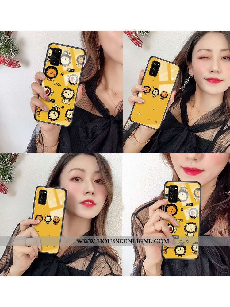 Housse Honor View30 Pro Personnalité Créatif Incassable Légère Coque Jaune Net Rouge