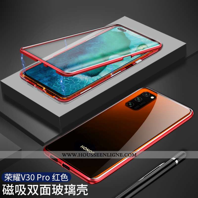 Housse Honor View30 Pro Ultra Légère Coque Incassable Étui Tout Compris Verre Rouge