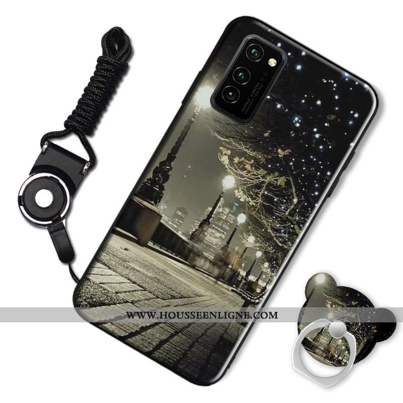 Housse Honor View30 Protection Tendance Noir Coque Incassable Silicone Simple
