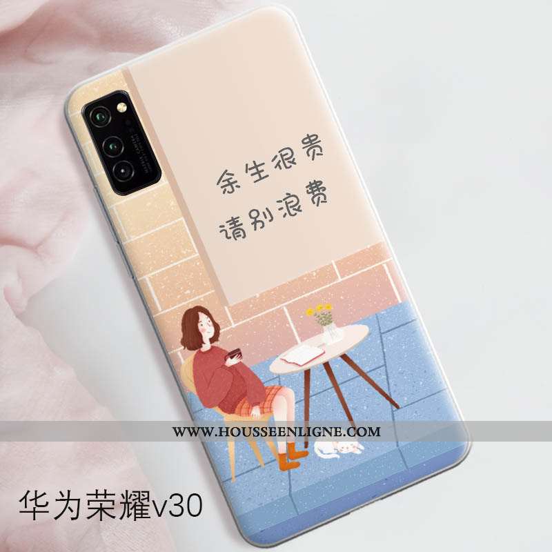 Housse Honor View30 Protection Tendance Étui Tout Compris Silicone Téléphone Portable Coque Bleu
