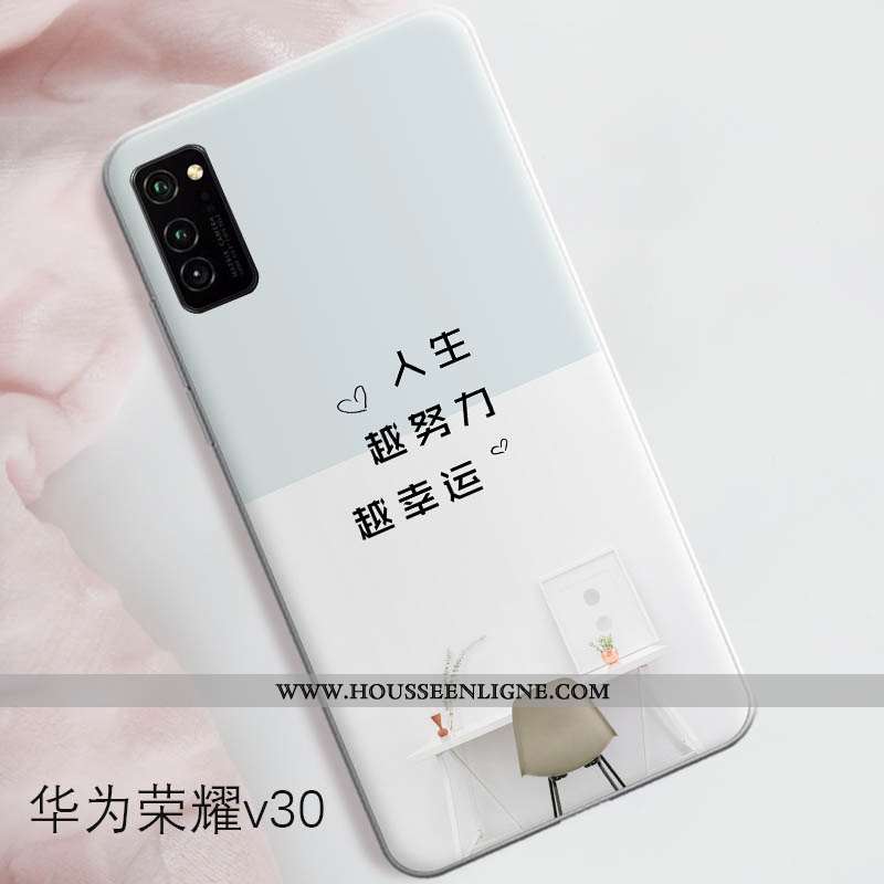 Housse Honor View30 Protection Tendance Étui Tout Compris Silicone Téléphone Portable Coque Bleu