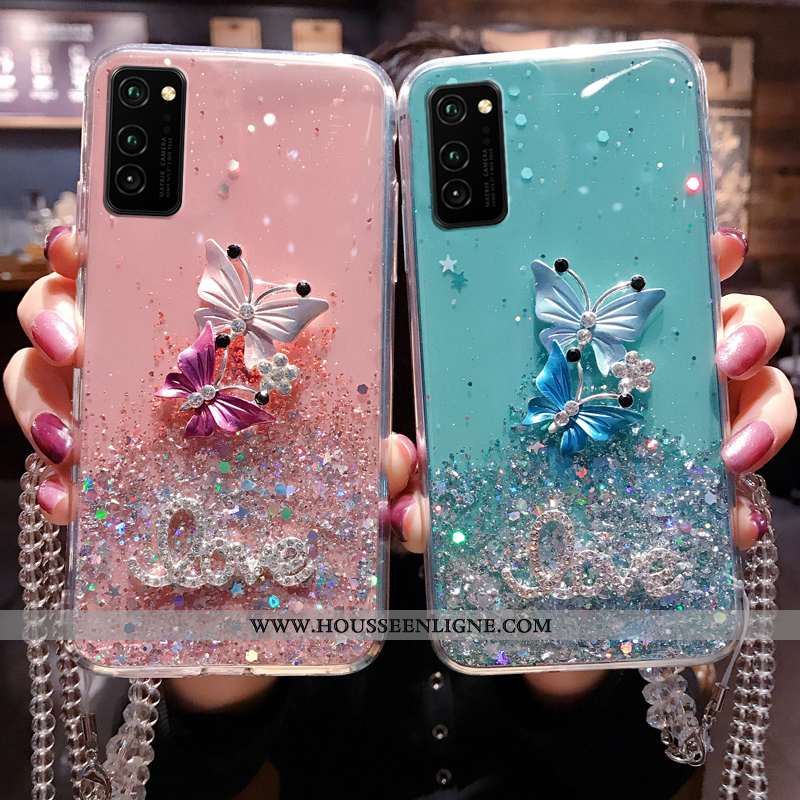 Housse Honor View30 Silicone Créatif Coque Étui Téléphone Portable Incassable Rose Bleu
