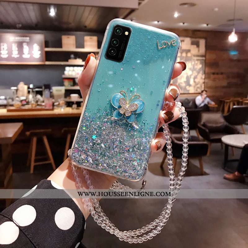 Housse Honor View30 Silicone Créatif Coque Étui Téléphone Portable Incassable Rose Bleu