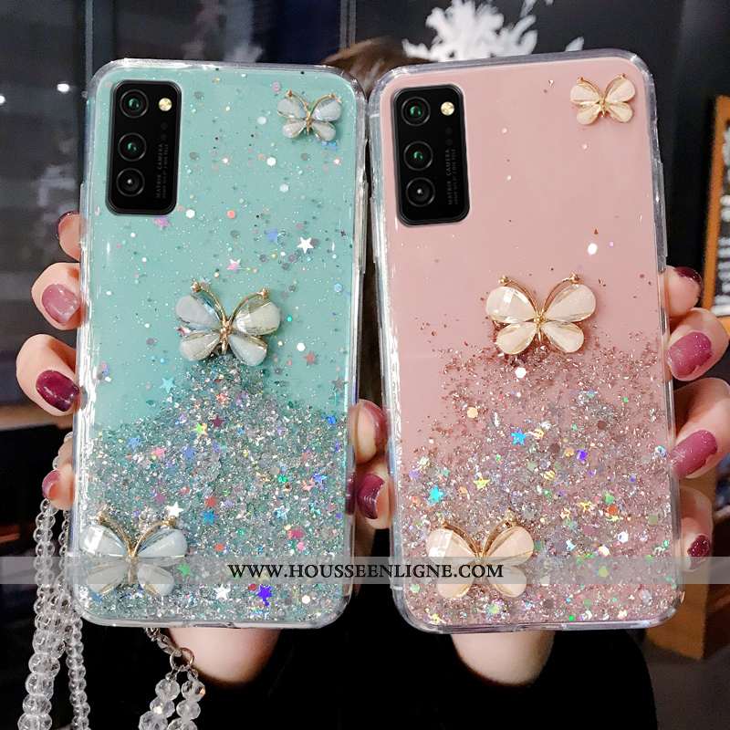 Housse Honor View30 Silicone Créatif Coque Étui Téléphone Portable Incassable Rose Bleu