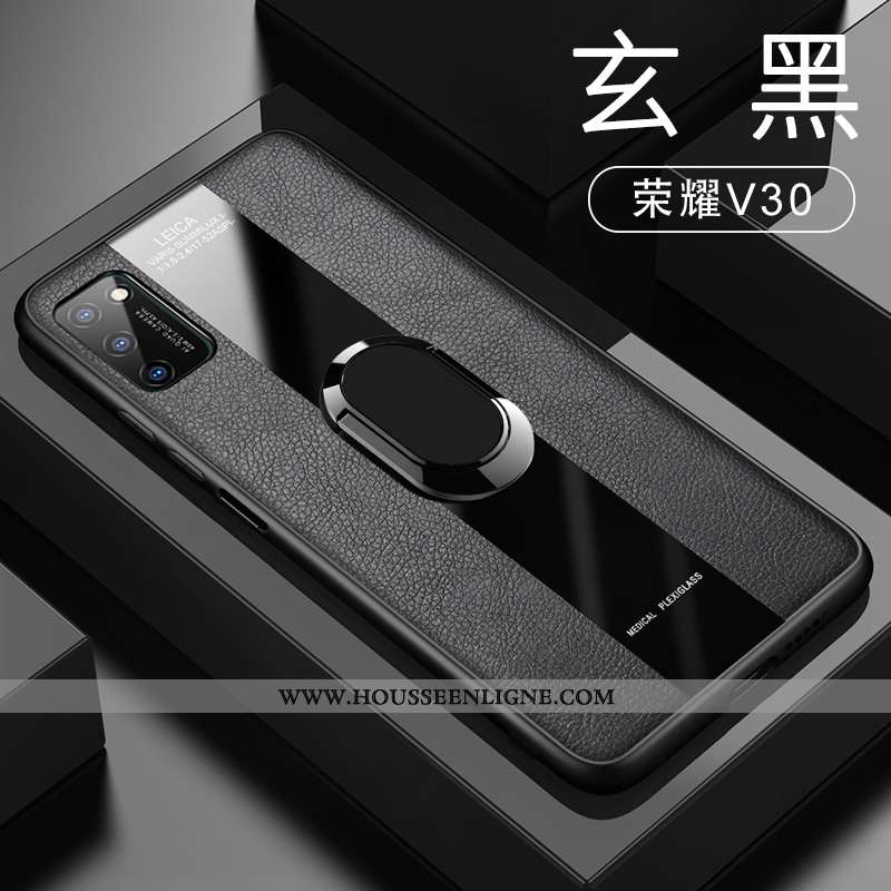 Housse Honor View30 Silicone Protection Coque Légère Noir Tendance Cuir