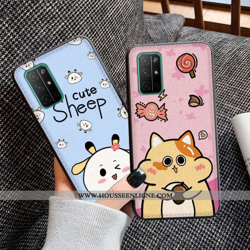 Housse Honor View30 Silicone Protection Cuir Bleu Téléphone Portable Gaufrage Coque