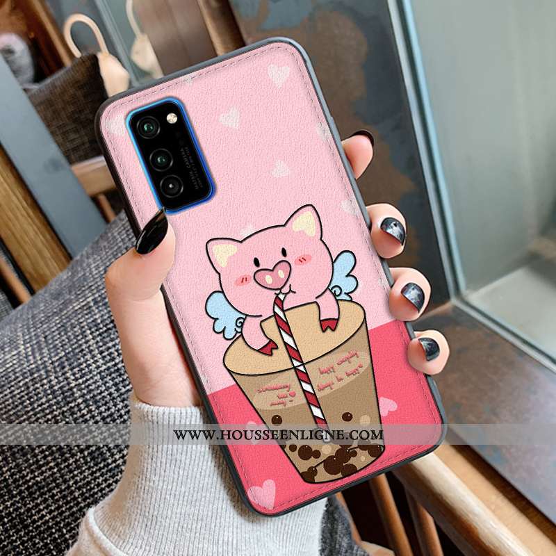 Housse Honor View30 Silicone Protection Cuir Bleu Téléphone Portable Gaufrage Coque