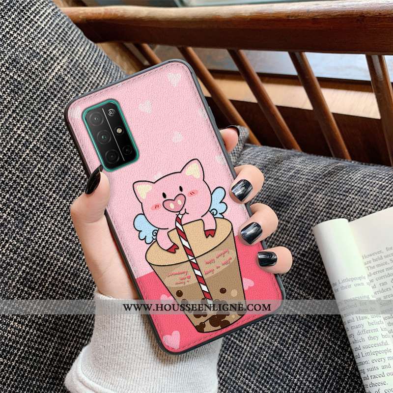 Housse Honor View30 Silicone Protection Cuir Bleu Téléphone Portable Gaufrage Coque