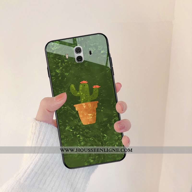 Housse Huawei Mate 10 Créatif Dessin Animé Nouveau Étui Miroir Vent Verre Rose