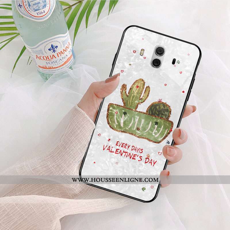 Housse Huawei Mate 10 Créatif Dessin Animé Nouveau Étui Miroir Vent Verre Rose