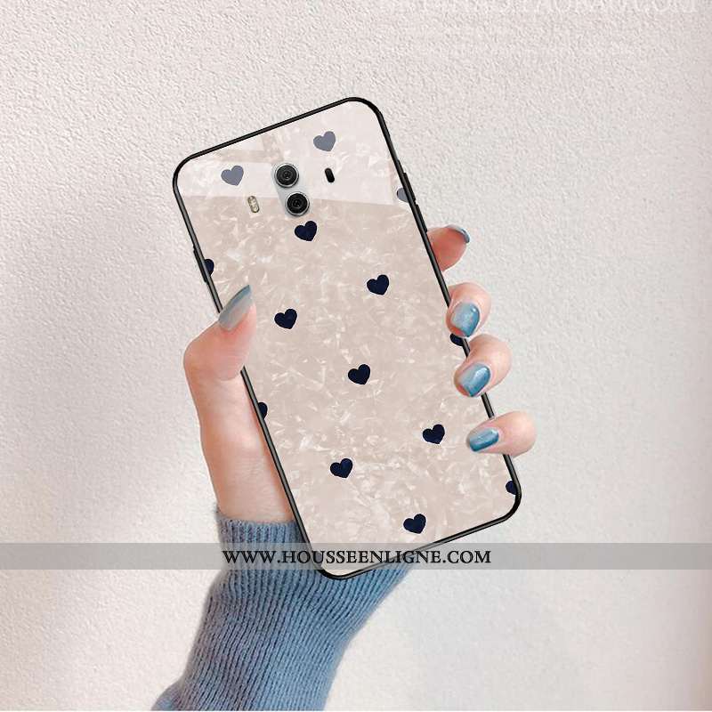 Housse Huawei Mate 10 Créatif Dessin Animé Nouveau Étui Miroir Vent Verre Rose