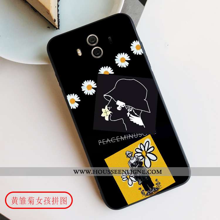 Housse Huawei Mate 10 Créatif Gaufrage Téléphone Portable Net Rouge Petite Marguerite Étui Tendance 