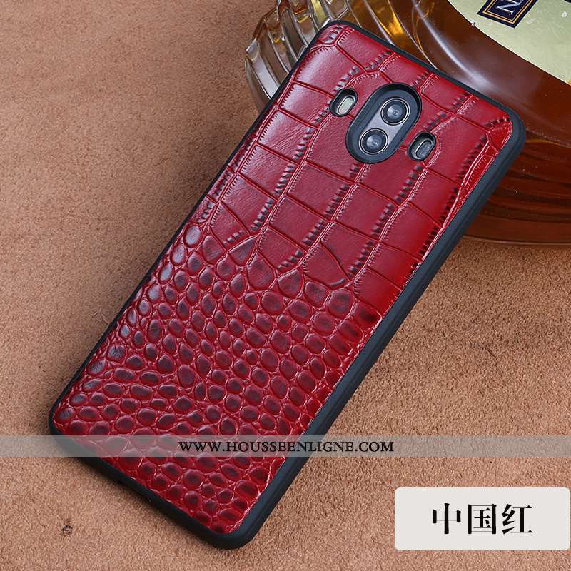 Housse Huawei Mate 10 Cuir Cuir Véritable Qualité Vin Rouge Étui Personnalisé Véritable Bordeaux