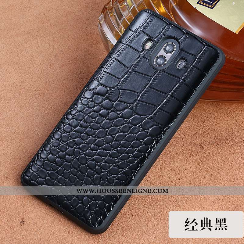 Housse Huawei Mate 10 Cuir Cuir Véritable Qualité Vin Rouge Étui Personnalisé Véritable Bordeaux